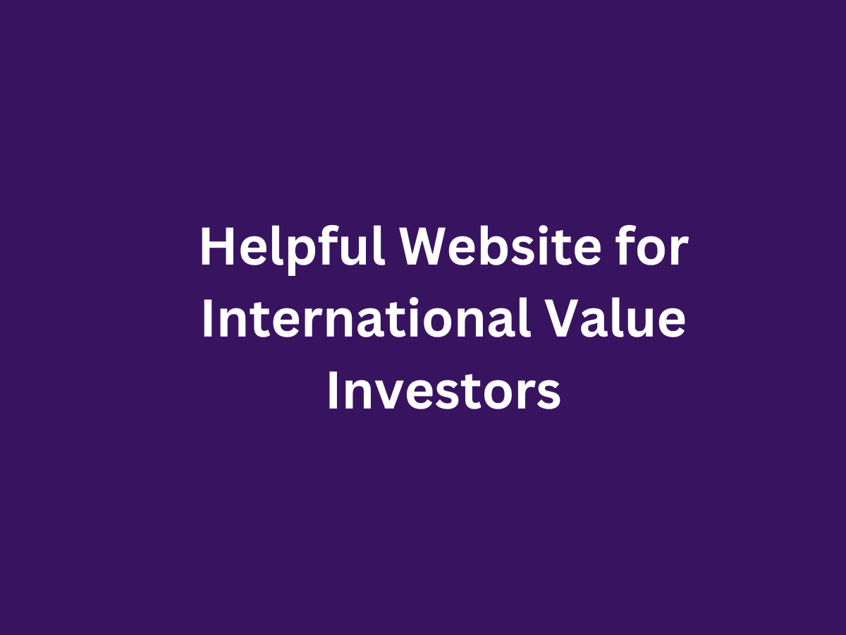 Helpful Website for International Value Investors